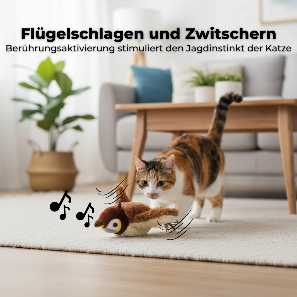 ChirpFLY   wiederaufladbares Katzenspielzeug - Der Jäger in deiner Katze wartet...